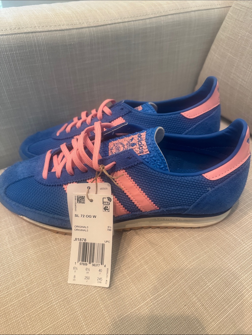 adidas Women's Blue & Pink SL 72 OG W Retro Sneakers